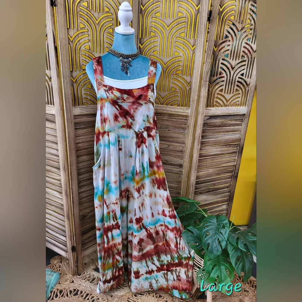 Tie-Dye Overall Jumper W/ Pockets